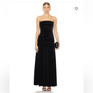 NWT Line & Dot Black Strapless Maxi Dress